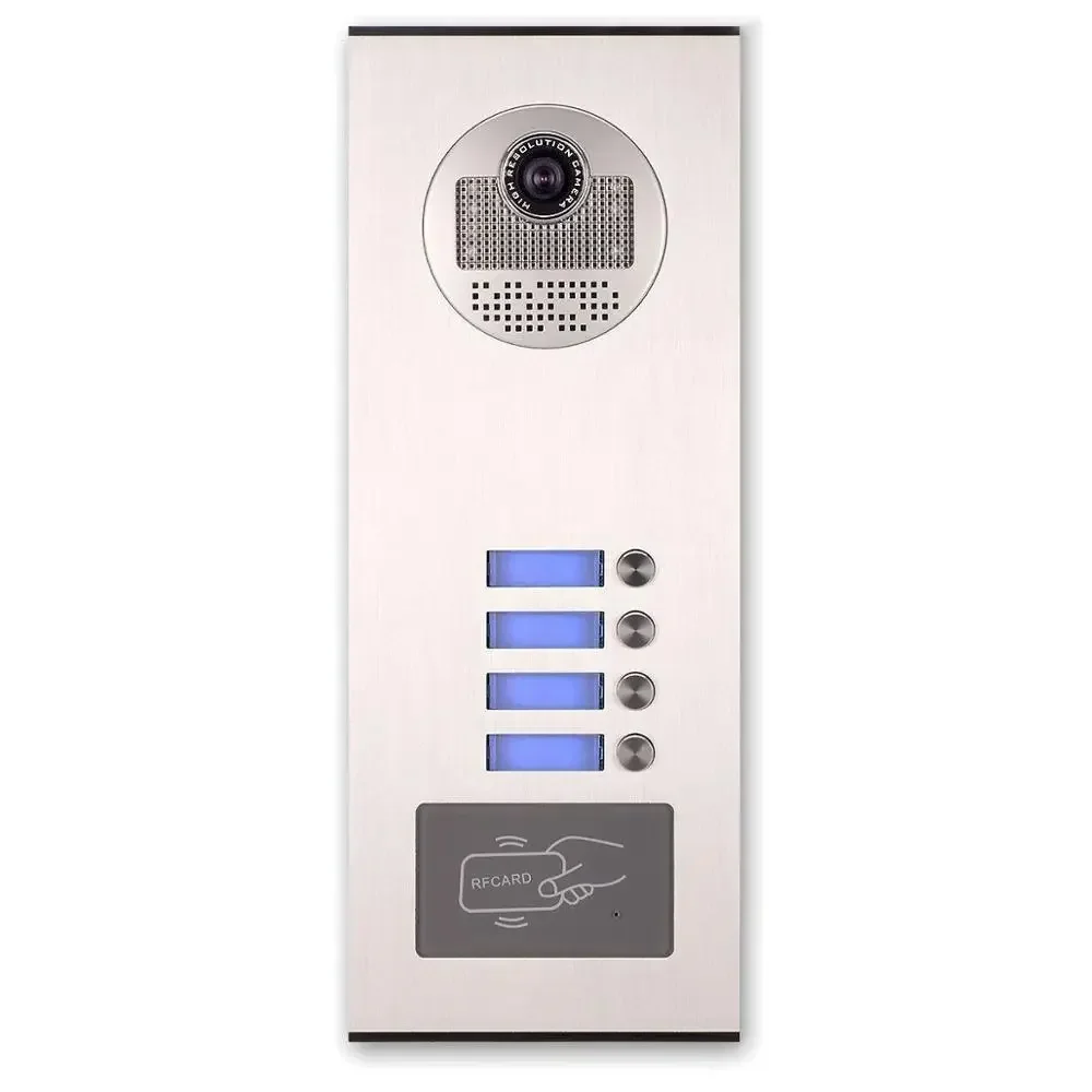 متعدد الأسرة السلكية فيديو باب الهاتف RFID الصوت والمرئي نظام الاتصال الداخلي 1 كاميرا