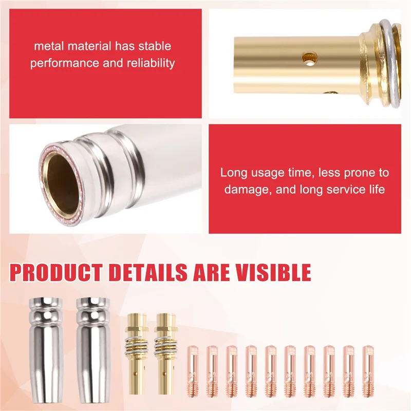 

AA01-14PCS 15AK Welding Torch Accessories Consumables MIG Torch Gas Nozzle Tip Holder Of 15AK MIG