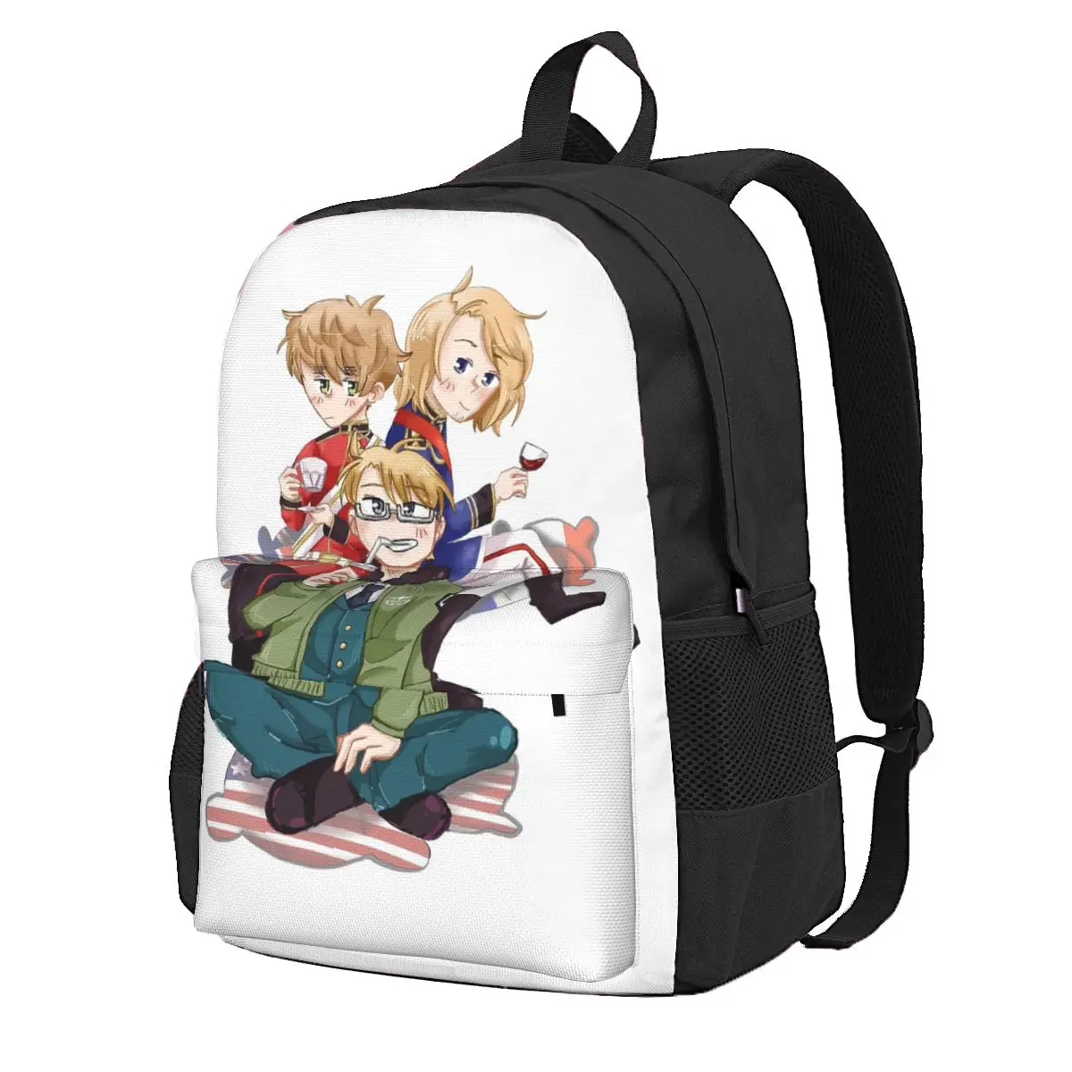 

Hetalia - England, America, France Student Backpack School Bag Hiking Travel Daypack Boys Girls Fashion Bookbag Shoulder Bags