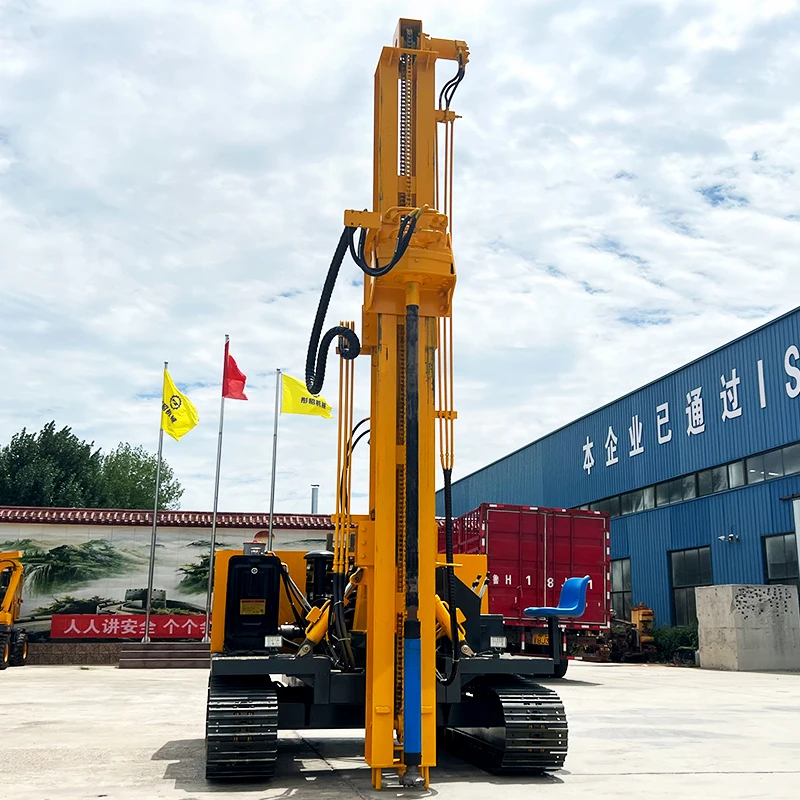 Crawler Pile Driver Ramming Machine 1260J Hydraulic Hammer For Solar Power Plant Construction Engine Pump Motor Gear PLC Core