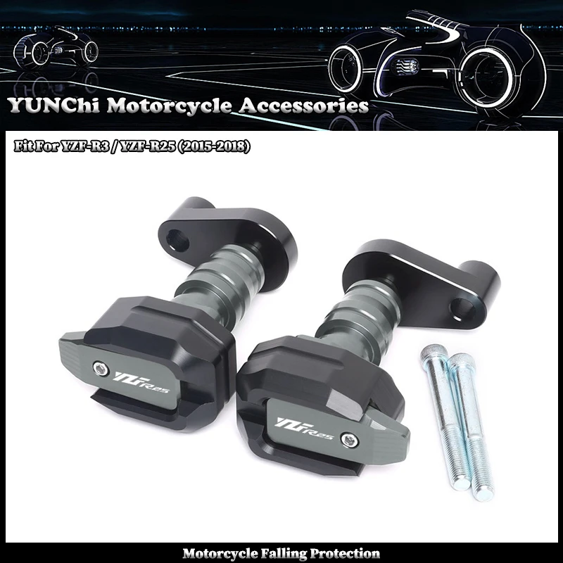 Fit For YAMAHA YZFR3 YZFR25 YZF R3 R25 2015-2018 Motorcycle Frame Slider Falling Protection Fairing Guard Crash Pad Protector