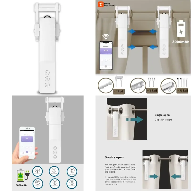 

Glomarket Smart Wireless Smart Curtain Custom Motorized Opener Curtain For Home Automation