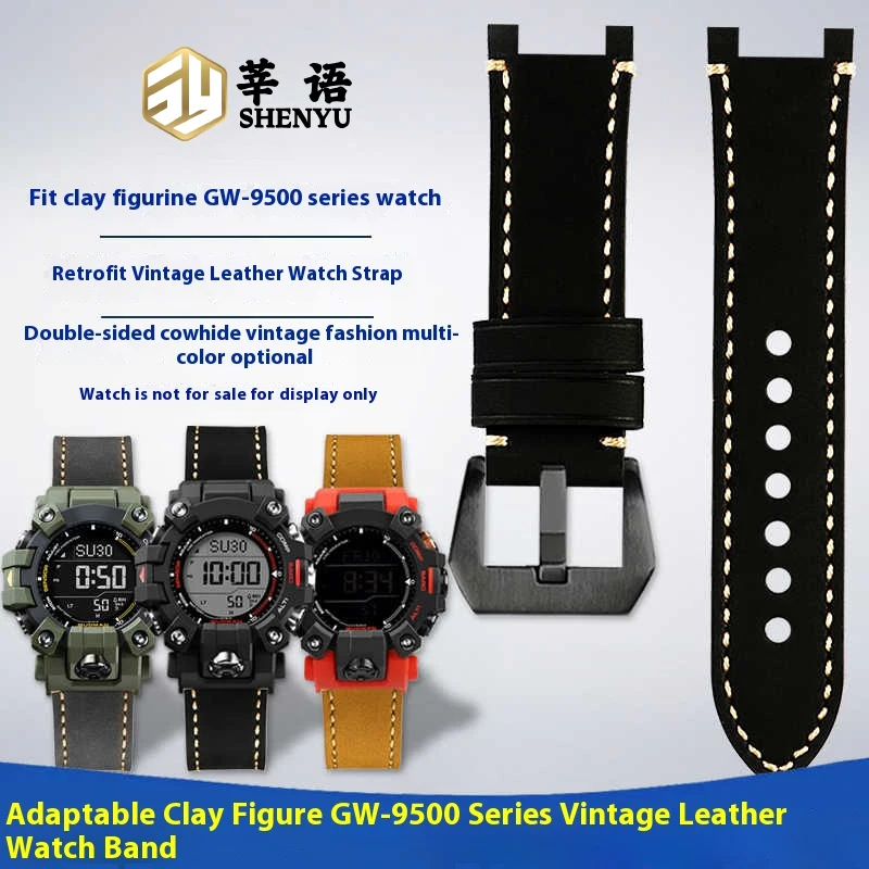 Casio G - SHOCK 시리즈 3553 GWM - 9500 Mudman 액세서리 수정된 정품 가죽 시계 스트랩 남성용 시계 체인