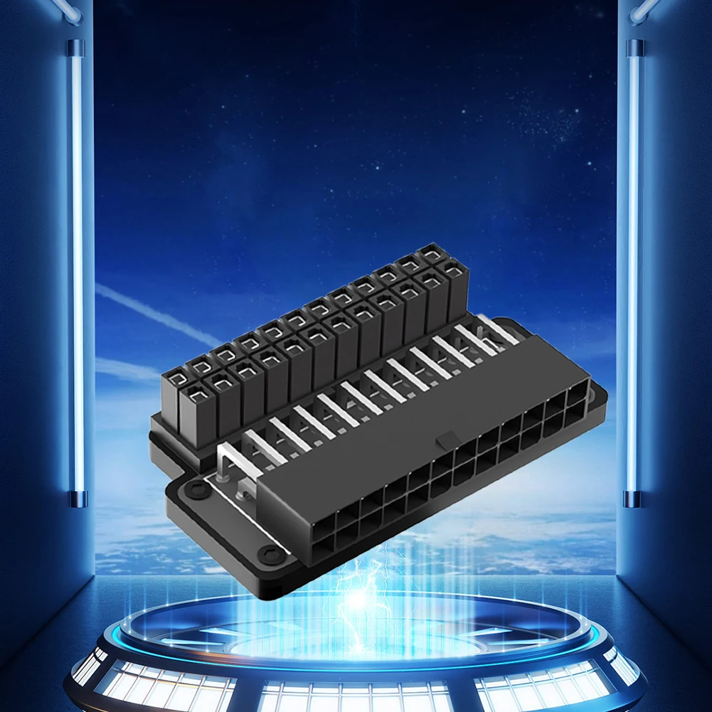 

Motherboard Power Supply Cable Connectors 90 Degree ATX 24Pin Female To 24pin Male Power Adapter for Power Supply Cables