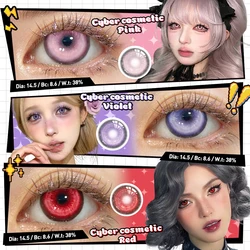 VISUASHOW Cyber Cosmetic Blue Contact Lenses for Amine Cosplay Half Yearly Disposable Soft Eye Beauty Lens for Makeup Cosmetic
