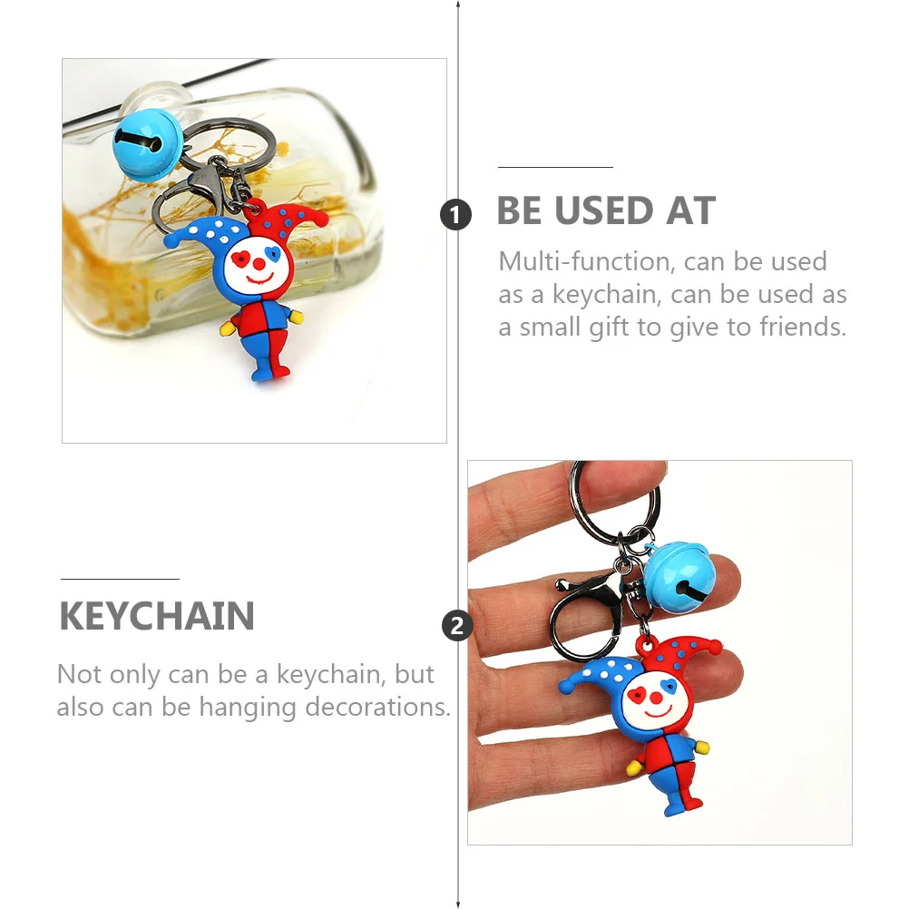 8 Pcs Creepy Carnival Keychain Clown Keychains Hanging Rings Office Evil The Lid