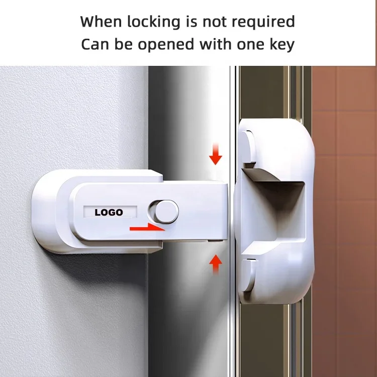 Modern White ABS Baby Safety Lock for Refrigerator Door for Cabinets and Drawers-Toddler Kids Child Proof