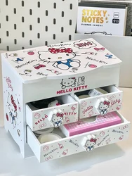 Sanrio Makeup Box with Mirror Hello Kitty Accessories Cosmetics Large Capacity Storage Box Dormitory Bedroom Girls Special