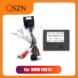QSZN Car radio Canbus Box Decoder For BMW E90 X1 Harness Wiring Cables 16PIN Wiring Harness Plug Power Cable Android