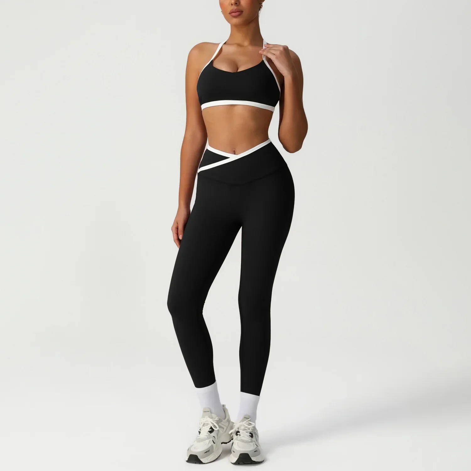

Women's Tracksuit 2 Pieces Yoga Set Workout Fitness Suit Running Sportswear Gym Clothing High Waist Leggings Bra Sports Suits