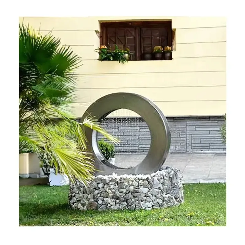 Modern Garden Fountain, Weathering Steel Pool with Custom Fountain Rain Screen and Waterfall