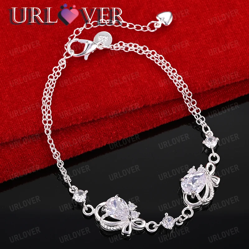

Classic Luxury Zircon 925 Sterling Silver Bracelets For Men Women Party High Quality Jewelry Beautiful Wedding Gift Accessories