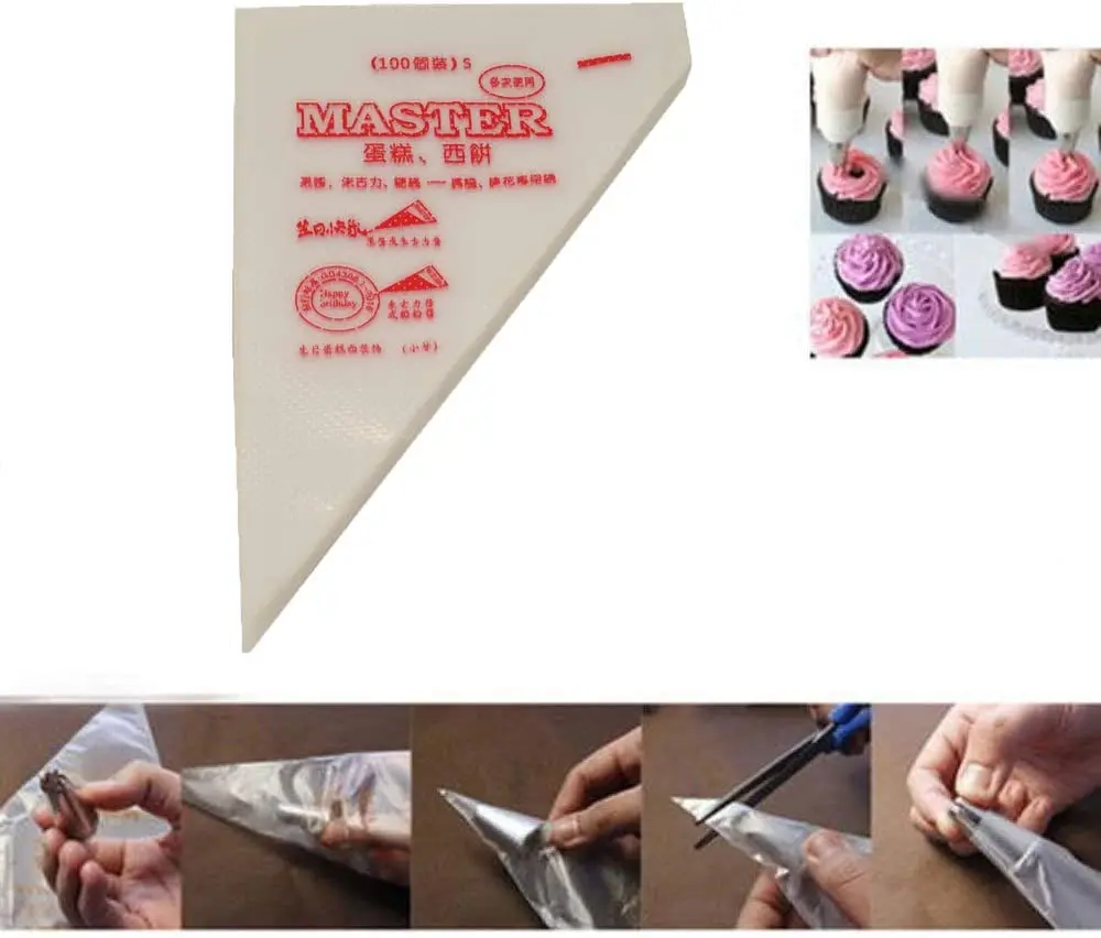 Icing Piping Cream Nozzle Disposable Pastry Bag Fondant Cake Decorating Pastry Tips Tools Small Large Size Cake Tools