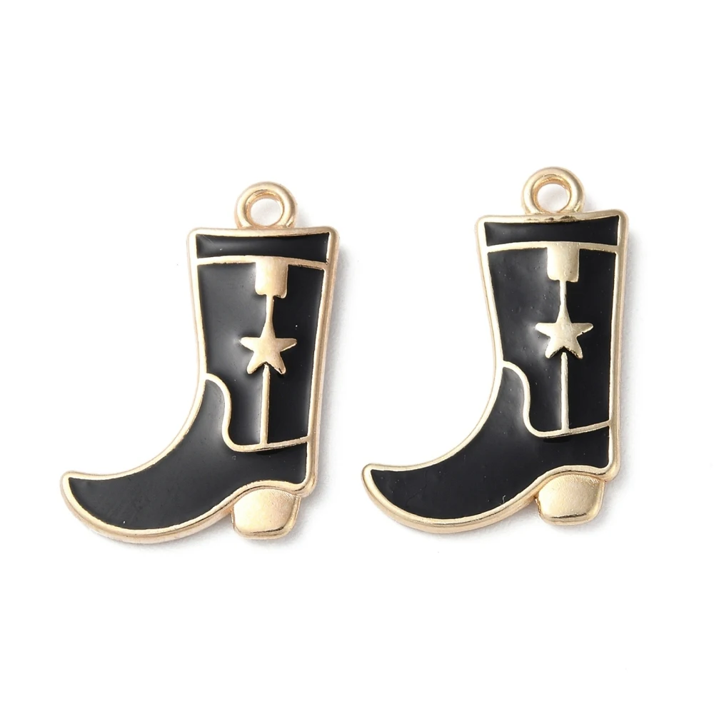 100Pcs Cowboy Boot Charms Enamel Western Cowgirl Boot Pendants for Jewelry MakingWomen Necklace Earrings Craft DlY Findings