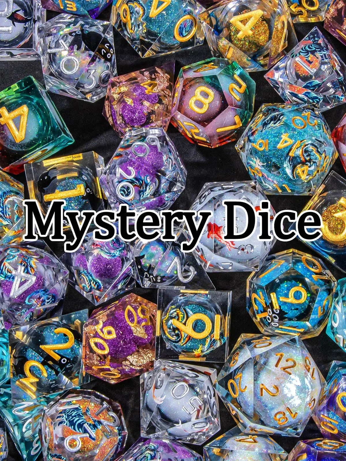 Mystery Dice Set DND voor rollenspel, Sharp Edge of Metal D&D Dice D20 D12 D10 D8 D6 D4 Dungeon and Dragon
