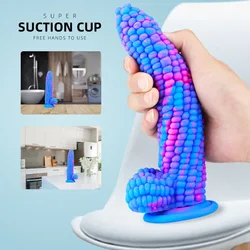 Abnormity Corn Simulation Penis Sex Simulation Gun Machine Dildo Adult Female Sex Toy Liquid Silicone Masturbation Stick