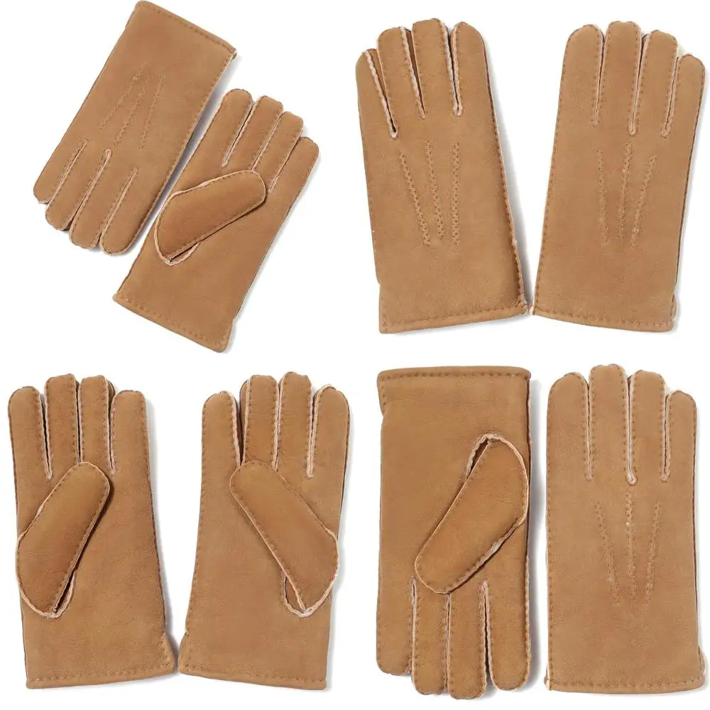 

YISEVEN Мужские кожаные перчатки из овчины с короткими манжетами