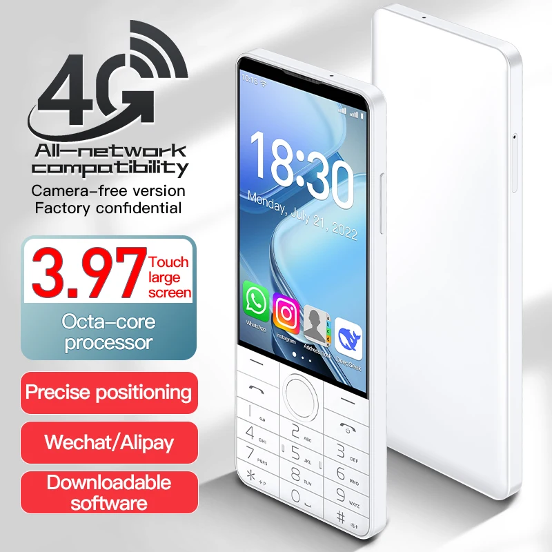 DOOV-R70-4G-Smart-Touch-Screen-Keypad-Mobile-Phone-without-Camera-4.0-Inch-6GB+128GB-2120mAh-Android-14-Whatsapp-Hebrew-keyboard
