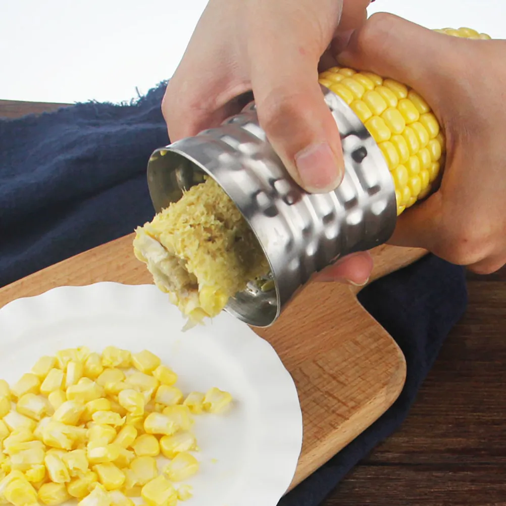 Corn Stripping Tool Stainless Steel Corn Peeler Efficient Kernel Remover Twist Push Design Time Saving Dishwasher Safe H