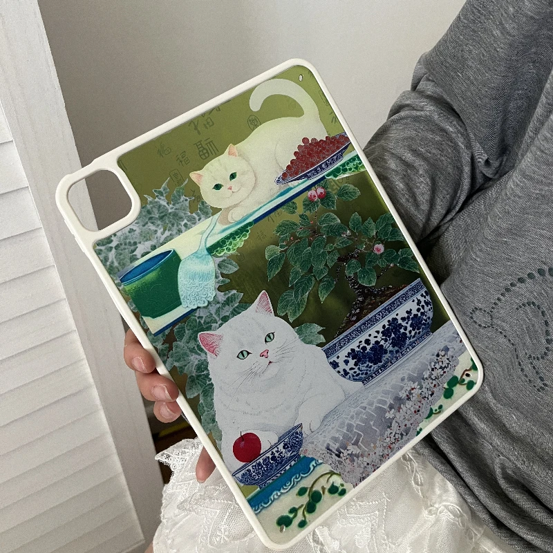 

Элегантный чехол Cat для iPad Air 6 7 11 дюймов 13 дюймов iPad Pro 2024 11 дюймов 13 дюймов iPad 10th 11th Air 4 5 Pro 2022 Mini 6 7 акриловый жесткий чехол