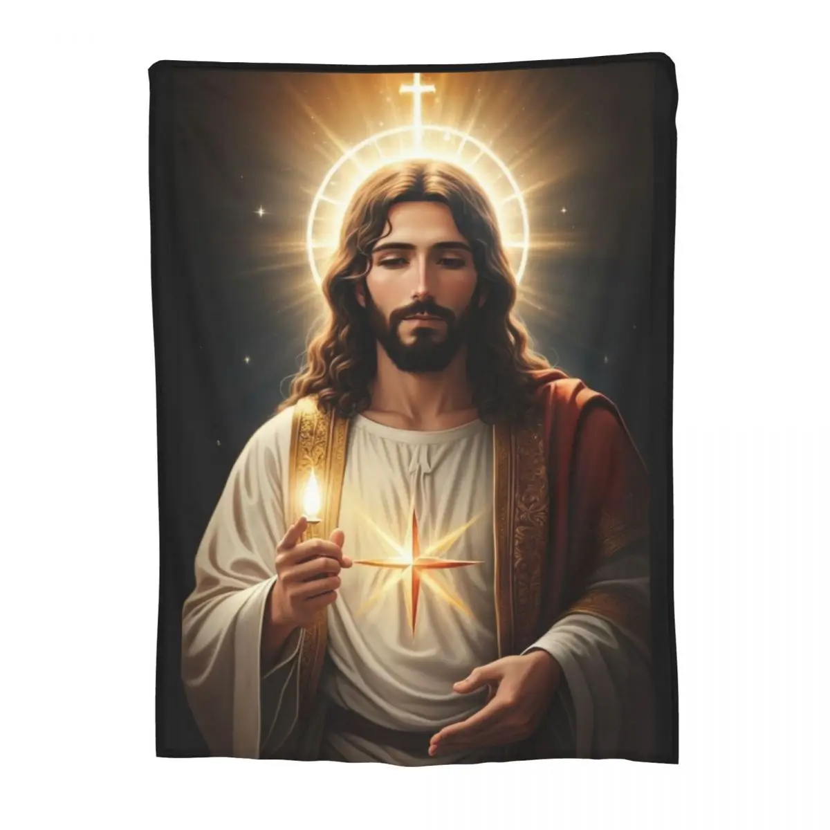 Catholic Cross Jesus Christ Faith Blanket Fleece Home Religious Christianity Saint Throw Blankets Comfortable Bedspread