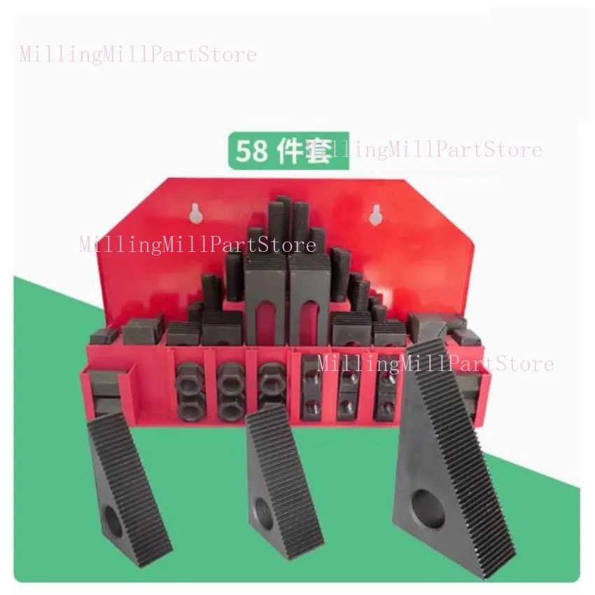 

58pcs Milling Machine Clamping Set Mill Clamp Kit Vice M12 Universal Fixture Screw Set Pressure Plate Processing Parts