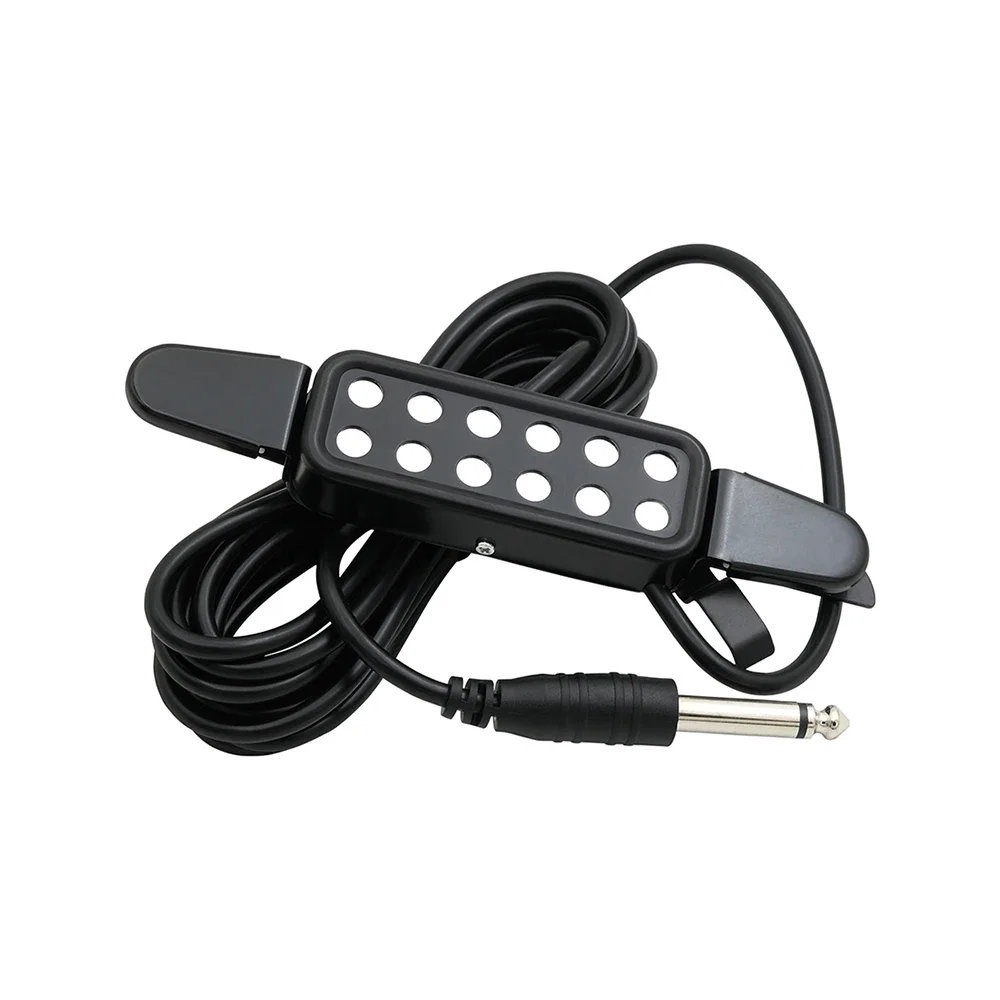 12-Hole Acoustic Guitar Sound Hole Pickup Magnetic Transducer with 3M 6.35mm Plug Audio Cable Guitar Accessories