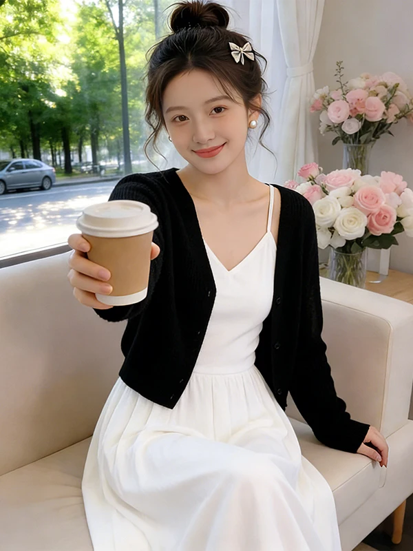 

Unique Miu Style Summer 2026 Lightweight Breathable Long Sleeve Casual Open Cardigan Fashionable Korean Loose Fit V-Neck Shirt
