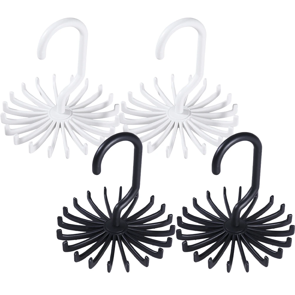 

2pcs Tie Rack 20 Claw Plastic Hooks 360 Degree Rotating White 3x11CM Closet Organizer Belt Hanger Storage Wardrobe