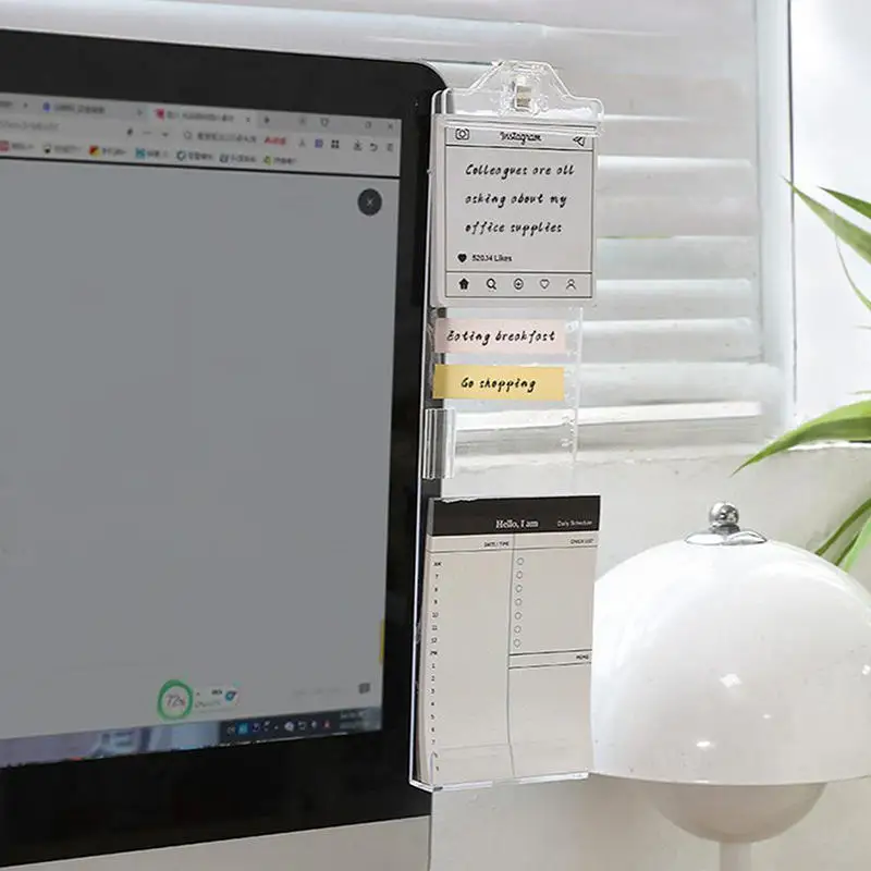 High Quality Monitor Memo Board Memo Display Side Panel Computer Side Panel Stable Transparent Computer Monitor Message Board