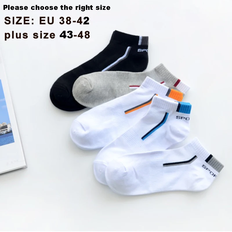 10 Pair High Quality Men Ankle Socks Breathable Cotton Sports Socks Mesh Casual Athletic Summer Thin Cut Short Sokken Size 38-48