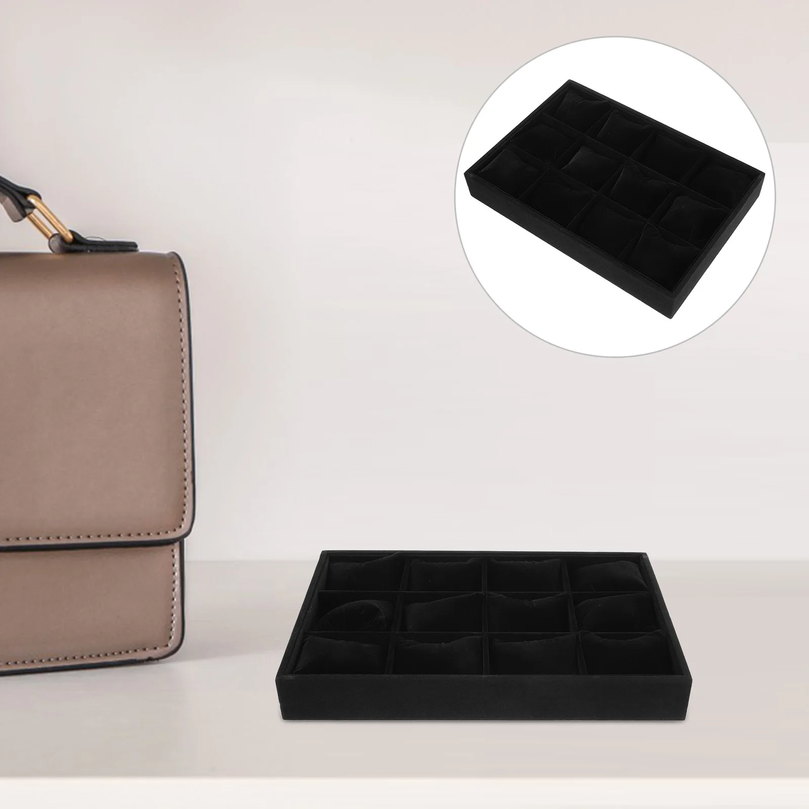 

Watch Storage Tray 12 Slots Bracelet Display Stand With Pillow Cushion For Jewelry Organizer Travel Case Bangle Holder