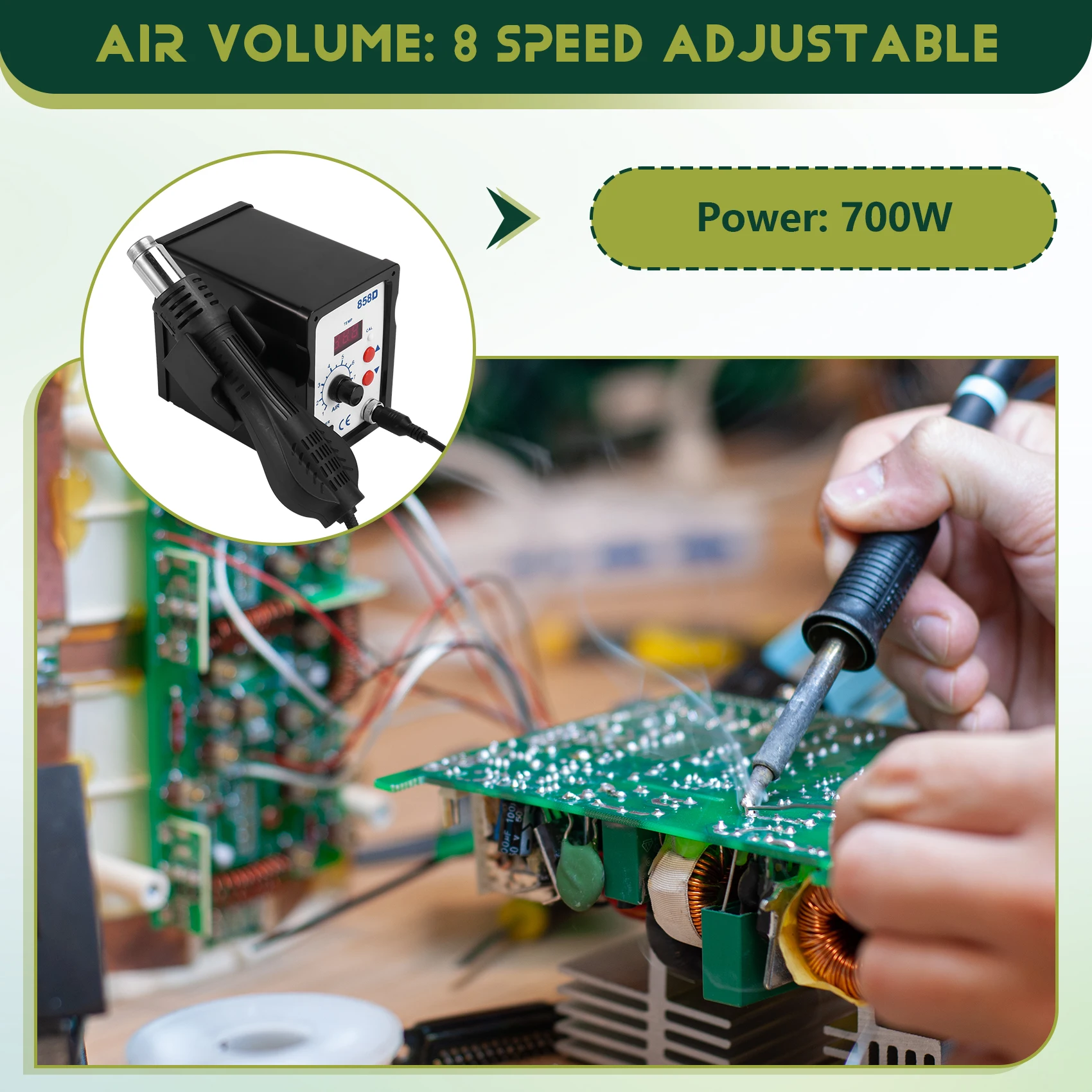 Must Have Hot Air Tool 858D BGA Rework Solder Station Blower Hair Dryer Hairdryer Soldering Heat Tool For Welding Repair