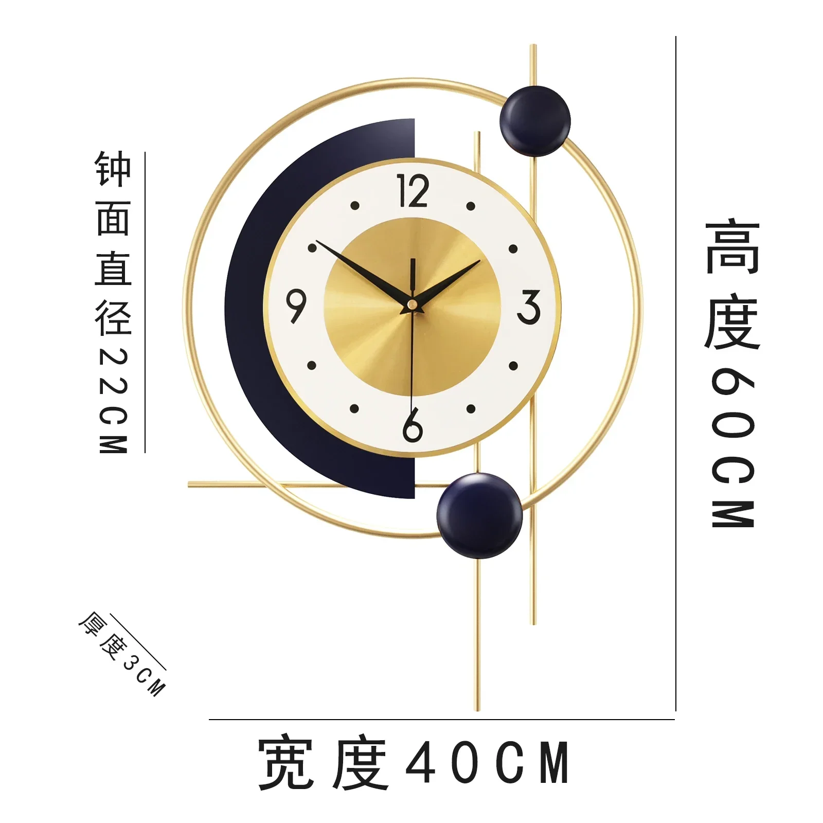 For Silent Gold Hanging Wall Clock  Big Size Modern Retro Wall Clock Nordic Large New Reloj Decorativo Room Decoration