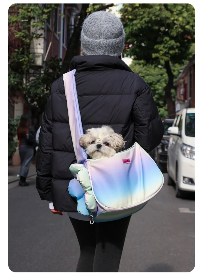 

Touchdog Colorful Cat Bag Dog Cat Pet Outdoor Bag, Portable Crossbody Bag Lightweight and Stylish Soft Bag Packaging