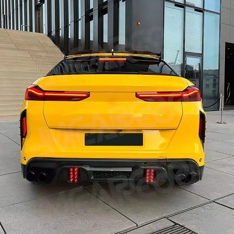

JMCARCOOL Carbon Fiber Rear Diffuser for BMW F96 X6M 2019- 2022 Bumper Lip Spoiler Splitter Flaps Guard Protector Body kit