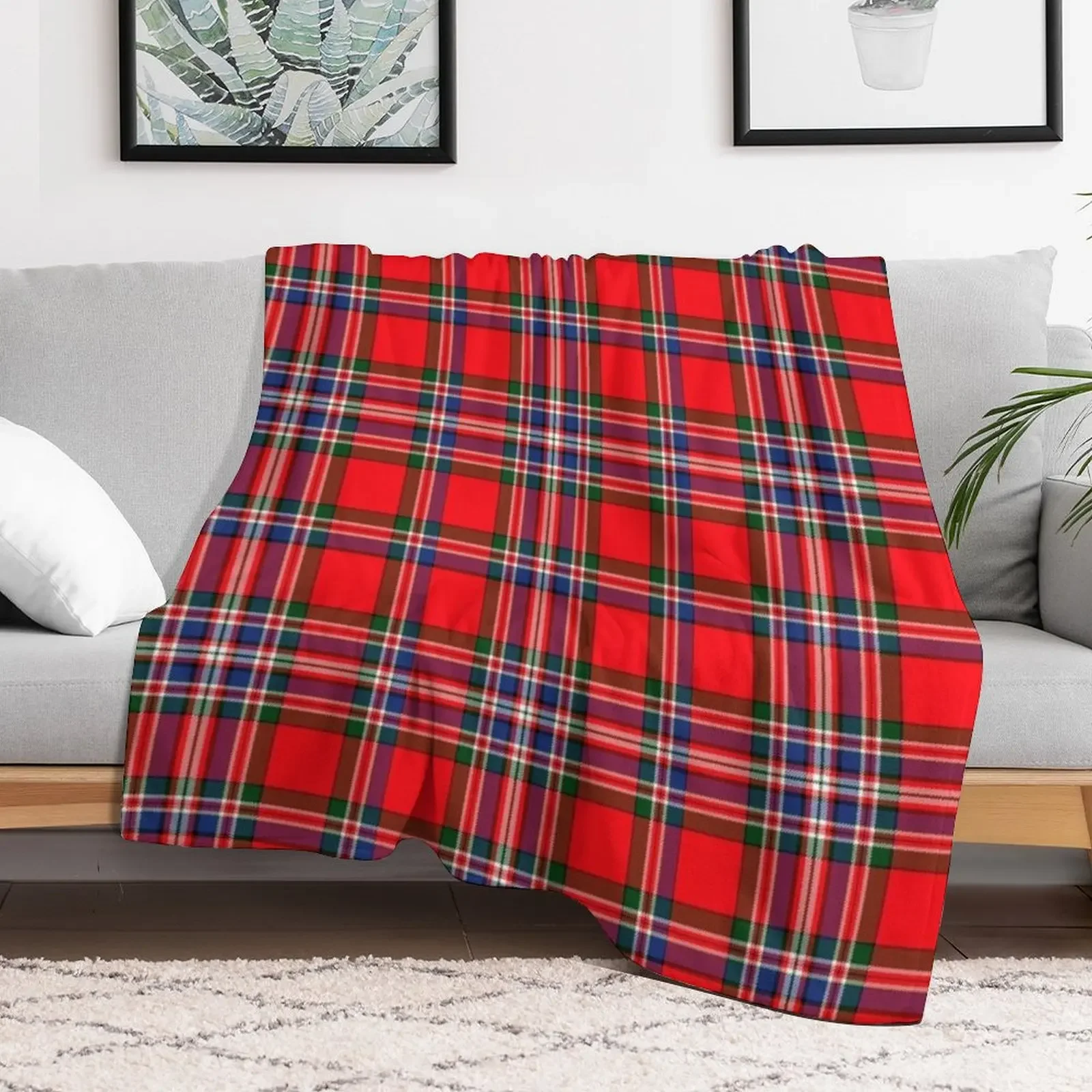 Clan MacFarlane Tartan Throw Blanket Decorative Sofas Beautifuls Blankets