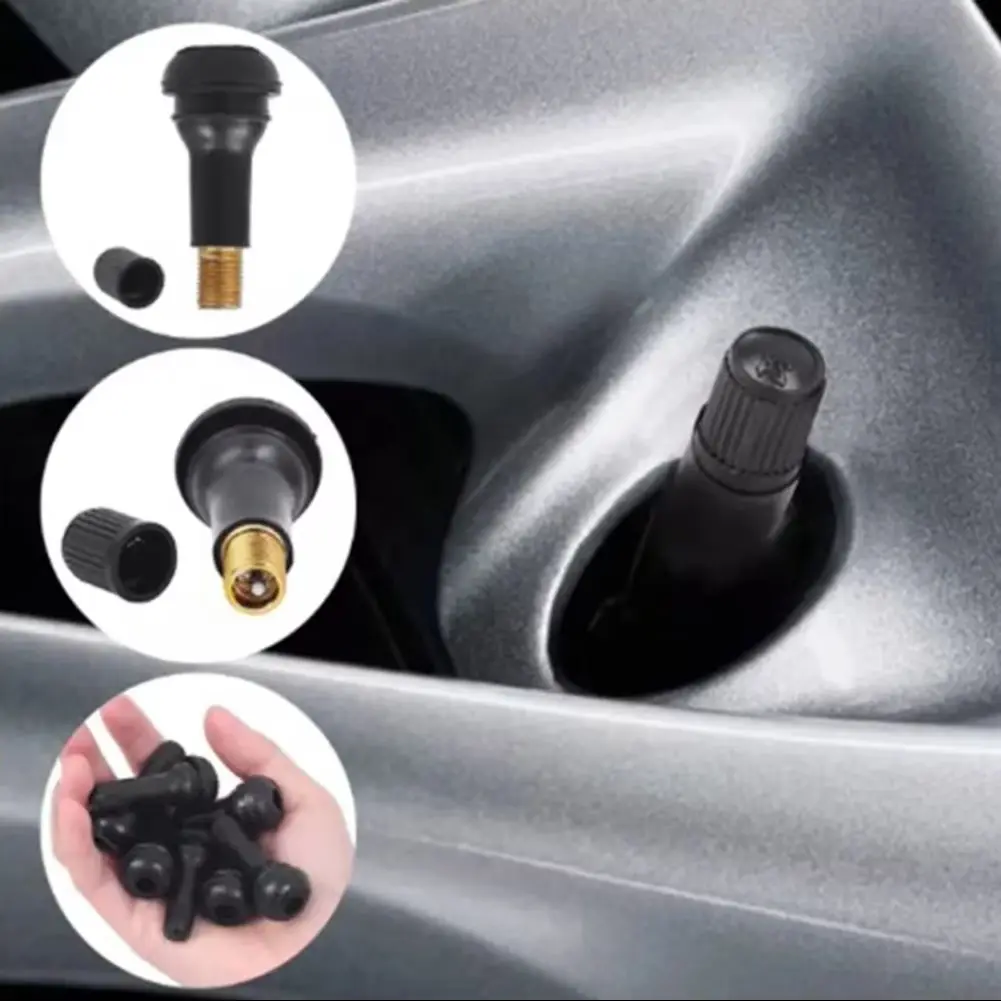 4Pcs Universal TR412 Snap-in Tubeless Tyre Valve Stems – Rubber & Copper, Vacuum Air Fit for Car Motorcycle, Heavy-Duty Durable