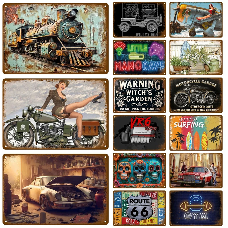 Metall Zeichen Zimmer Vintage Metall Platte Hause Dekoration Luxus Wand Dekor Artikel Kunst Wand Bar Retro Platten Zinn Zeichen Poster Mann Höhle – Detail 2