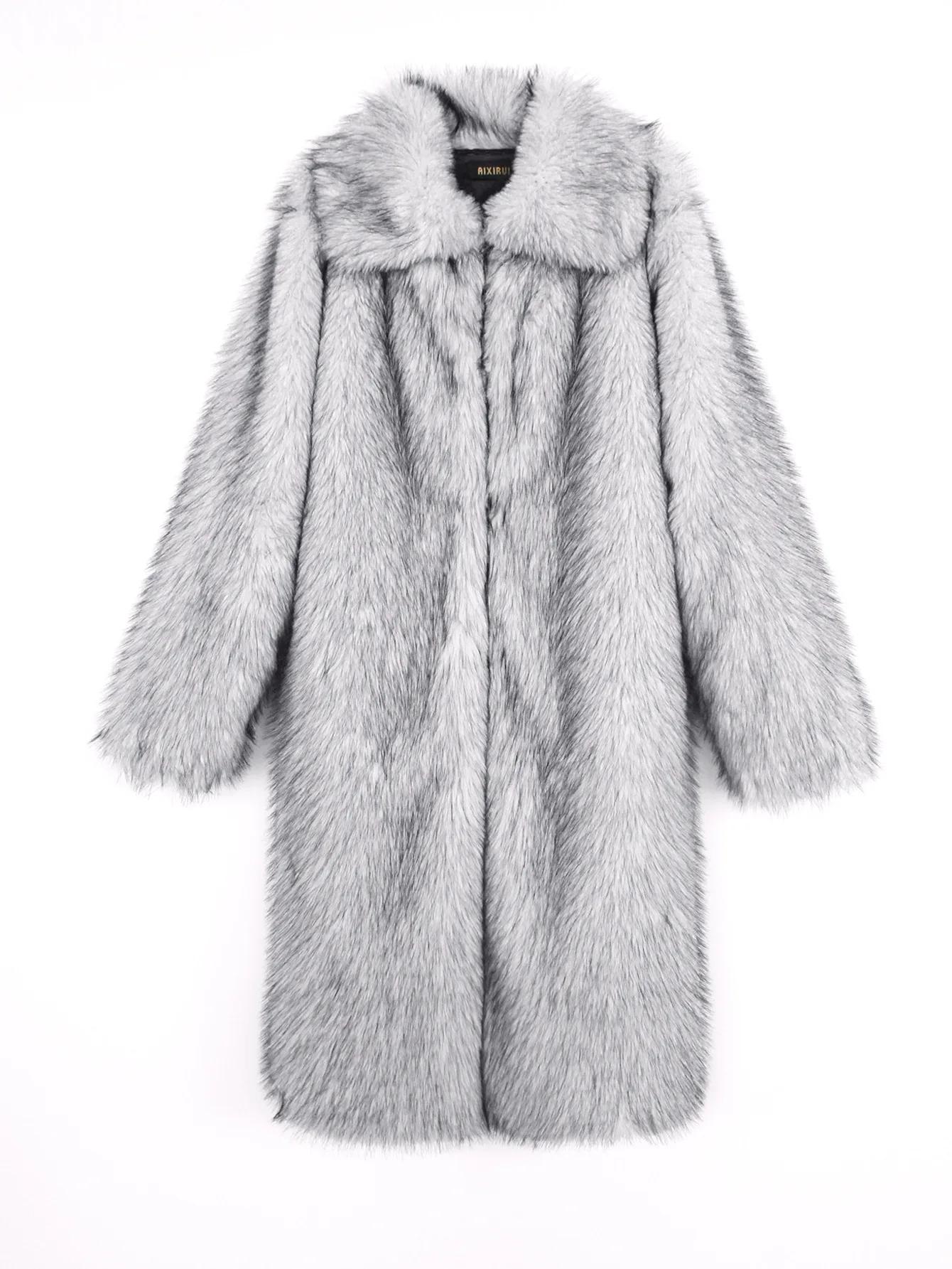 الرجال فو الفراء معاطف طويلة الفراء سترة الصلبة رفض طوق كم طويل المفتوحة غرزة سميكة الدافئة الفراء فضفاضة عادية 2025 الخريف الشتاء #5