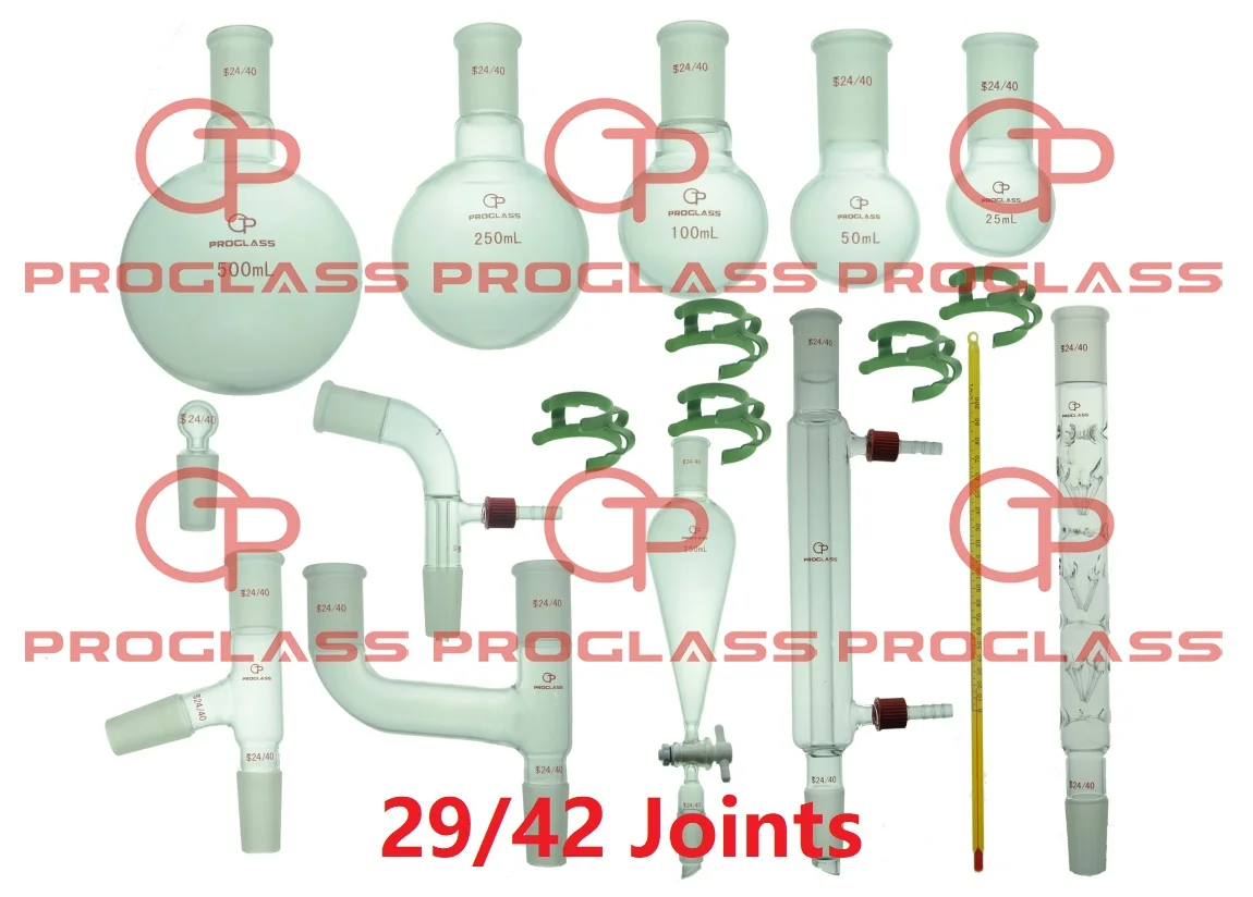 29/42 Joint Primary Organic Chemistry Lab Set with Storage Cabinet Box, Laboratory Glassware Experiment Kit