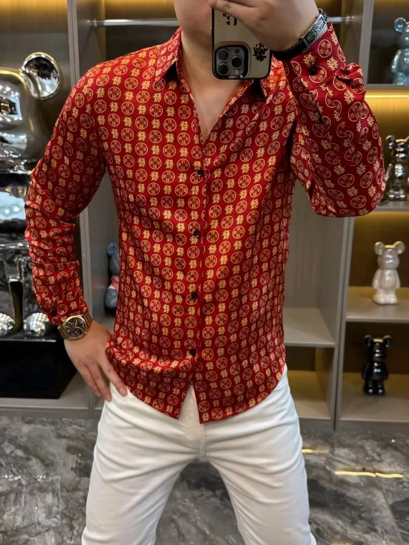 

Fashionable Casual Long Sleeve Shirt for Men New Arrival Elegant Standard Fit Iron Free Urban Style Spring Autumn Wear