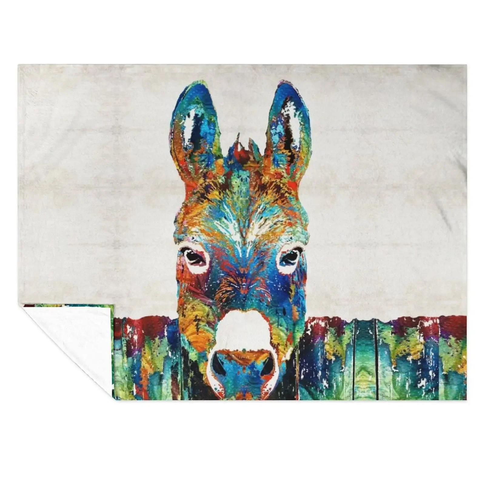 

Colorful Donkey Art - Mr. Personality - By Sharon Cummings Throw Blanket Cute Plaid Blankets For Baby Moving Softest Blankets