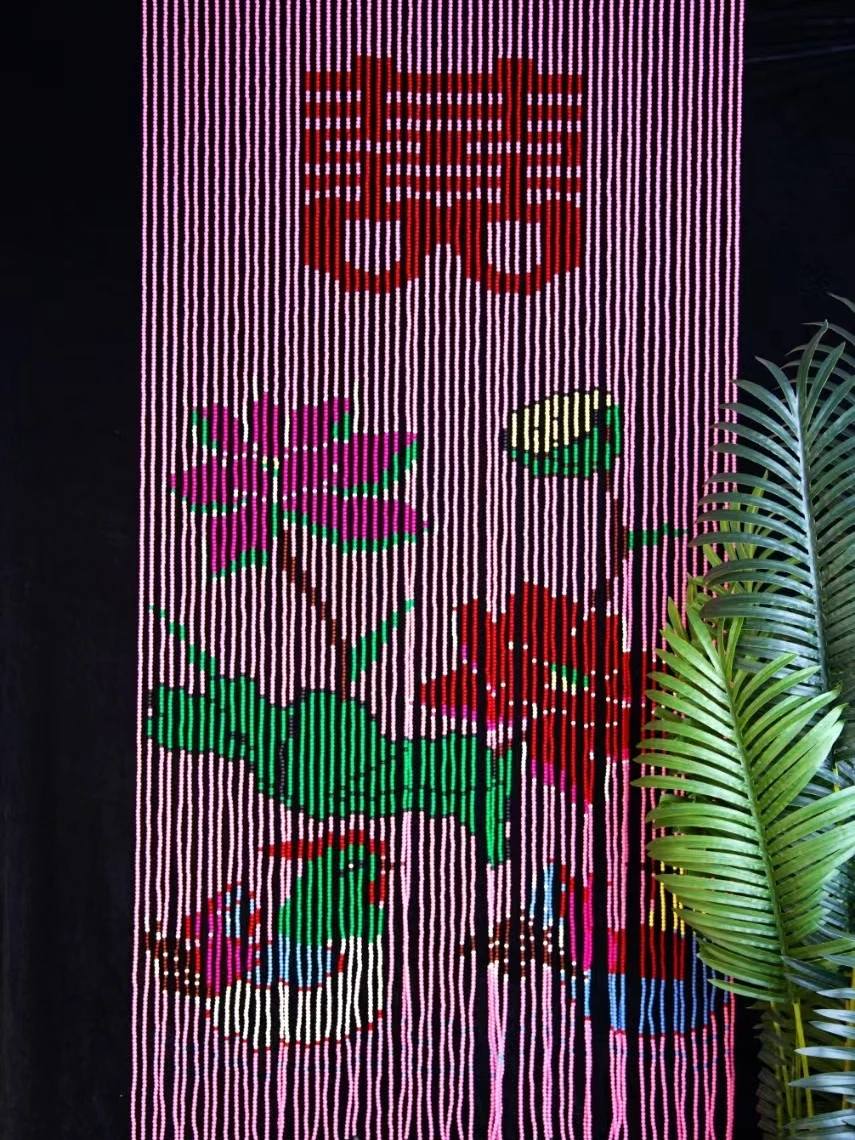

Handmade Entrance Partition Curtain Bathroom Decorative Finished Product Mosquito Proof Space Division Decorative Beautification