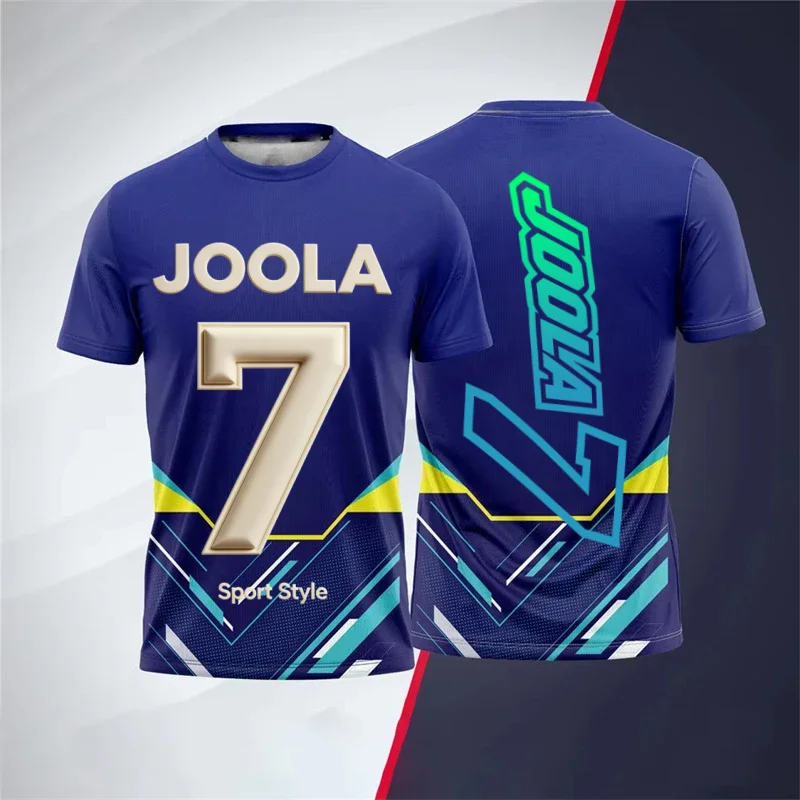 

New JOOLA 7 Printed Table Tennis Shirt Quick Dry Breathable Ping Pong Jersey for Men Women