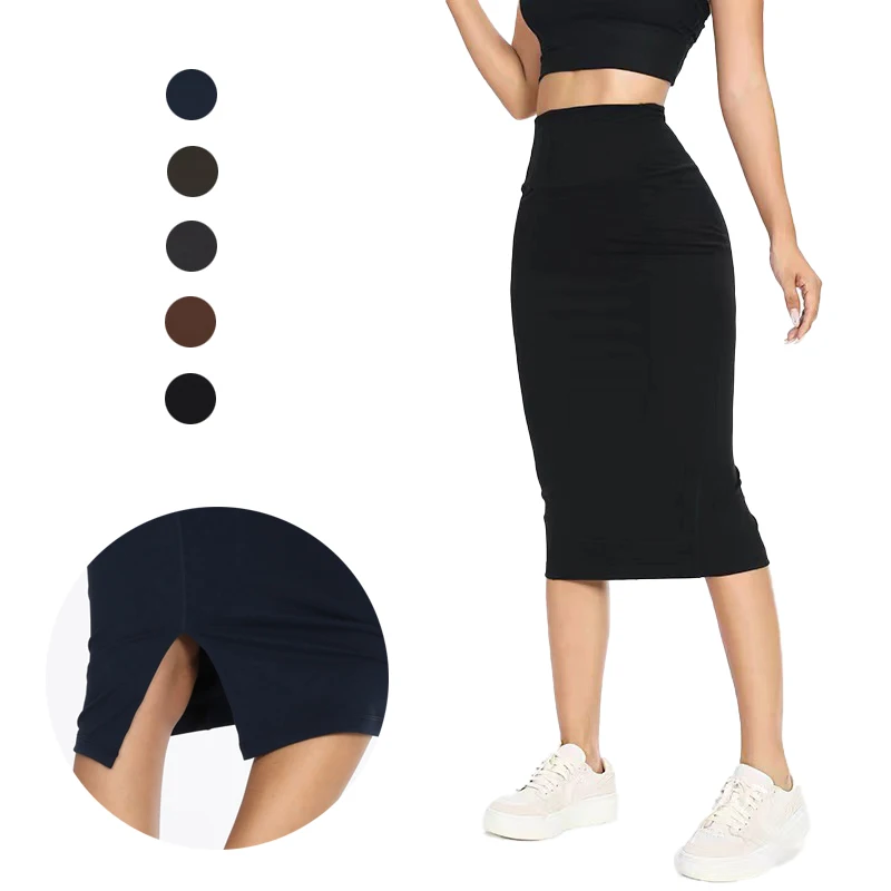 

(S-XL) Теннисная юбка с высокой талией для похудения, нейлоновая облегающая юбка в стиле ретро для женщин, юбка-карандаш для фитнеса, йоги, танцев, гольфа