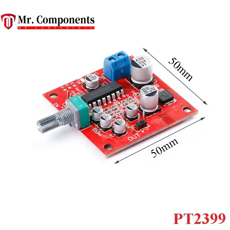 1PCS PT2399 Microfoon Reverb Plaat Galm Board Geen Voorversterker Functie Module DC 6-15V Op voorraad