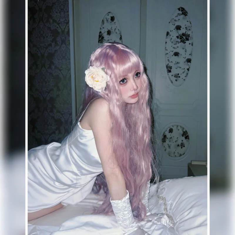 Parrucca cosplay Anime NANA Serizawa Layla Lolita Girls Capelli ricci lunghi rosa Parrucche sintetiche resistenti al calore Carnevale di Halloween Prop