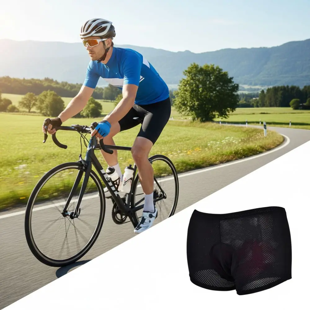 

2 шт. прочное велосипедное нижнее белье с 3D подкладкой, дышащие амортизирующие велосипедные брюки, черные велосипедные шорты для мужчин