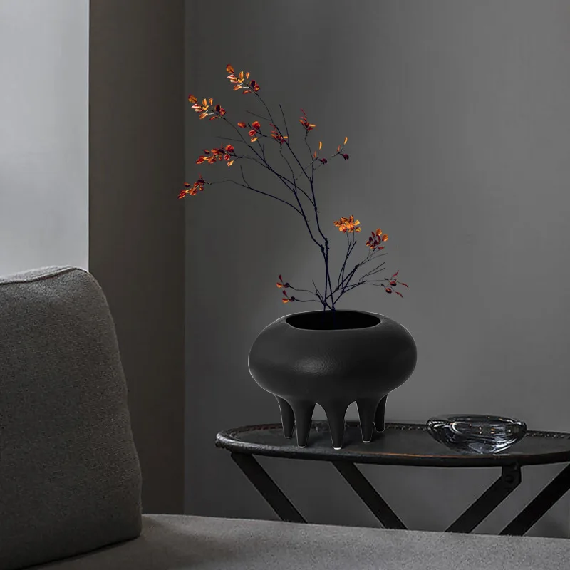 Ceramic Vase High Legged Multi Flowerpot Flower Arrangement Hydroponics Home Furnishing Decoration Vases Pots